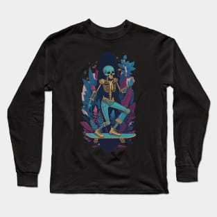 Skeleton Skate Modern Art Long Sleeve T-Shirt
